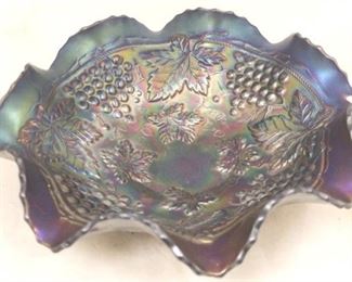 135 - Carnival Glass Bowl - Northwood - AS IS - chipped 10 1/2 round
