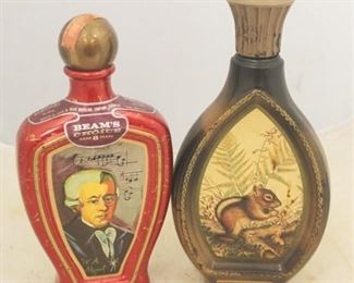 169 - Pair of Vintage Jim Beam Liquor Bottles 11" and 10" tall
