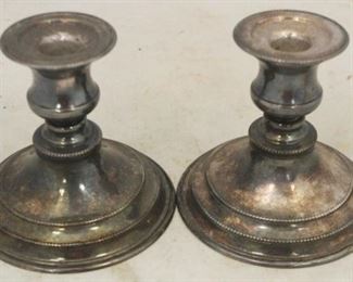 183 - Pair of Silver on Copper Candle Holders 4 1/2" x 4 1/2"
