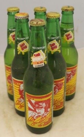 199 - Lot of 6 Sundrop Dale Earnhardt Full Glass Bottles

