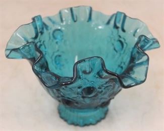 207 - Fenton Blue Glass Lamp Globe 6 3/4" x 4 1/2"