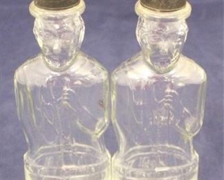 244 - Pair of 1984 Glass Lincoln Bank Bottles 7 1/4" tall

