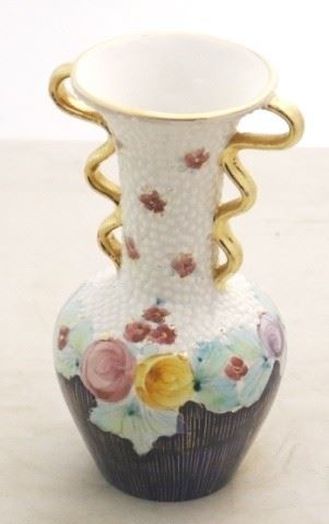 254 - Hand painted Art Pottery Vase - 8" tall
