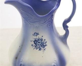 273 - Blue/White Art Pottery Pitcher - 12" tall
