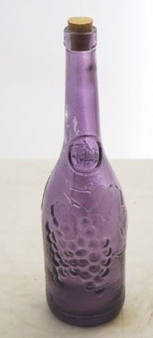 276 - Purple Glass Bottle w/ Cork - 13" tall
