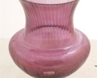 281 - Purple Glass Vase - AS IS - Chipped 10 1/4" tall
