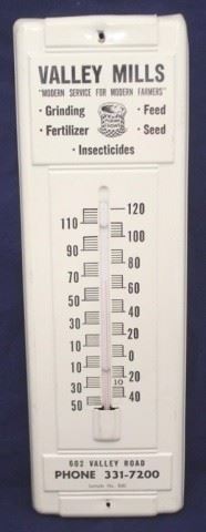 298 - Valley Mills Metal Thermometer 14 1/2 x 4 1/2
