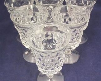 330 - Set of 6 Fostoria American Glasses 5 1/2" tall