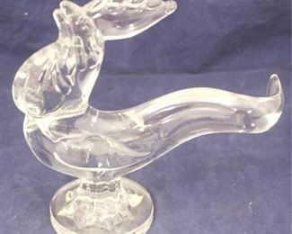 344 - Clear Glass Rooster Paperweight 8" x 8"
