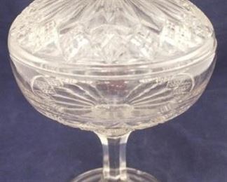 348 - Large Glass Compote w/ Lid 8 x 13

