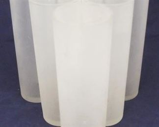 354 - Set of 6 Frosted Glass Tumblers 7 1/4" tall
