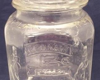 364 - Planters Glass Store Jar - AS IS - Chipped 13" x 8"
