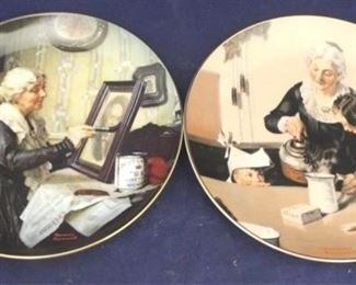 378 - Pair of Norman Rockwell Collector Plates 8 1/2" round
