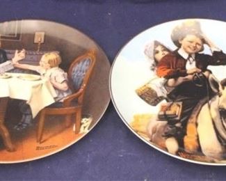 380 - Pair of Norman Rockwell Collector Plates 8 1/2" round
