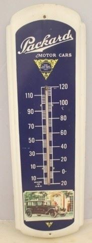 396 - Packard Motor Cars Metal Thermometer 8 1/2 x 26 1/2

