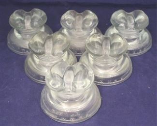 449 - Lot of 6 Glass Insulators - 4" round
