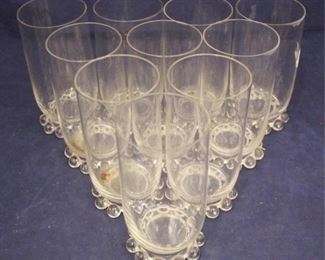 457 - Set of 10 Candlewick Glass Tumblers 5 1/4" tall
