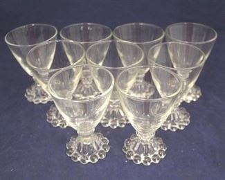 461 - Set of 9 Sherry Glass Berwick-Boopie-Clear by Anchor Hocking - 3 3/4" tall
