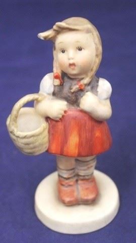 484 - Goebel Hummel "Girl w/ Basket" - AS IS Chipped/cracked - 5 1/4 tall
