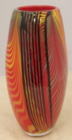 492 - Art Glass Vase - 12" tall