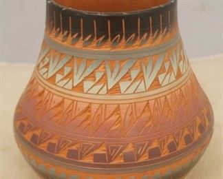 494 - Native American Art Pottery Vase 8 1/2 x 7
