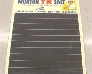 496 - Morton Salt Metal Sign Chalkboard 24 x 30
