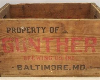 537 - Gunther Brewing Co. Wood Crate 19 x 12 x 19 1/2
