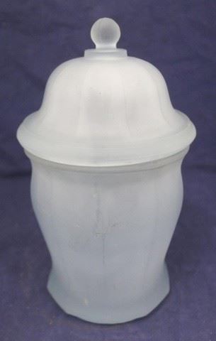 555 - Frosted Glass Ginger Jar - 10" tall
