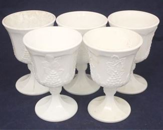 570 - Set of 5 Milk Glass Goblets - 5 1/2" tall
