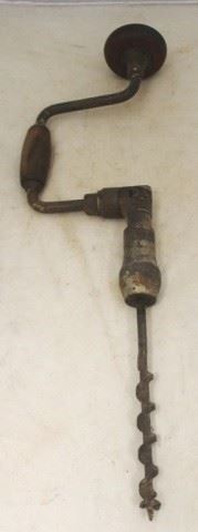 584 - Wood Hand Drill - 19 1/2 long