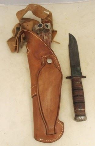 597 - Vintage Knife w/ Sheath - 12" long
