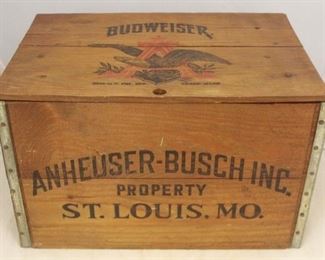 608 - Budweiser Wood Crate - 12 x 18 x 11
