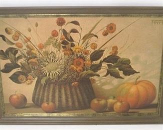 621 - Framed Autumn Print, signed P.H. Bonamy 26 x 38