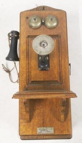 634 - Antique Century Wall Telephone 25 x 9 x 12
