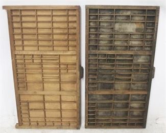 686 - Pair of Wood Vintage Printer Drawers 32 x 17
