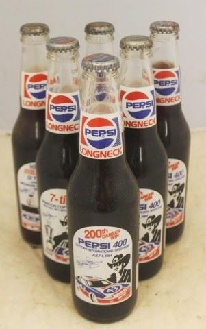 795 - Lot of 6 Pepsi Richard Petty Glass Bottles
