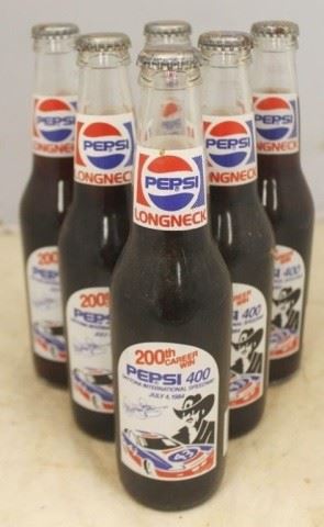 799 - Lot of 6 Pepsi Richard Petty Glass Bottles
