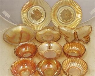808 - 11pc. Assorted Carnival Glass Items