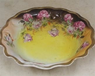 816 - Hand Painted German Bowl 10 3/4 round