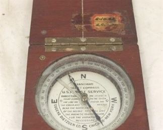 826 - Antique U.S. Forest Service Pocket Compass 3 x 3
