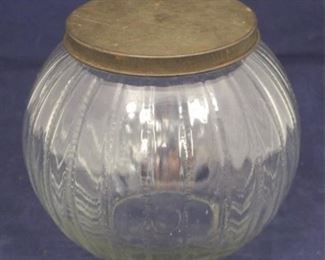 851 - Vintage Glass Jar 7 1/2 x 7 1/2
