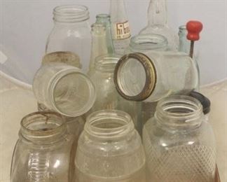 881 - Tray Lot of Assorted Glass Jars & Bottles
