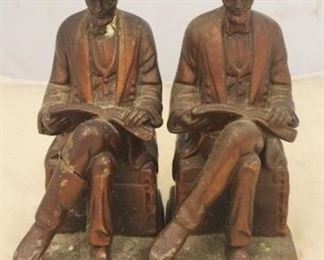 888 - Pair of Abraham Lincoln Bookends 9 tall

