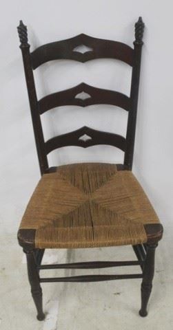 904 - Antique Ladderback Chair 36 x 16 1/2 x 16 1/2
