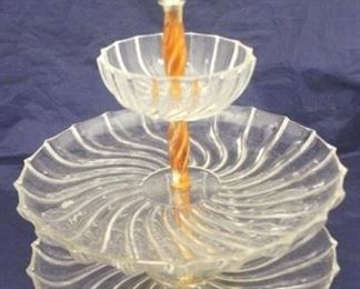 941 - 3 Tier Glass Serving Dish 11 x 14 1/2