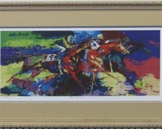 9011 - Horse Racing Giclee Limited Edition 75/250 by Leroy Neiman 33 x 19 1/2
