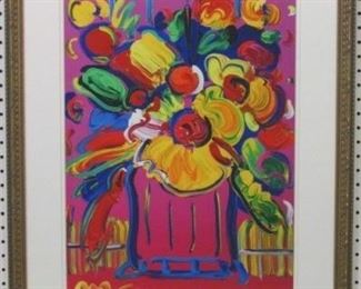 9027 - Pink Vase w/ Flowers Giclee by Peter Max 24 x 29 1/2
