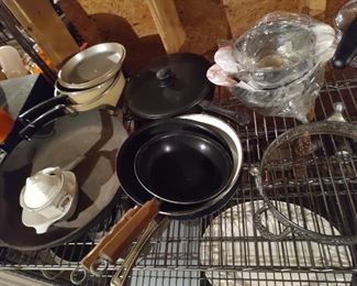 Pots and pans, giant iron skillet