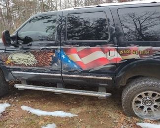Ford Excursion 2005 with American Eagle decal