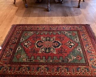 Oriental hand knotted rug, 5x4